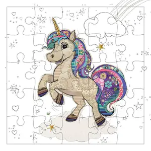 Square puzzle Kiub Kook Licorne image-0