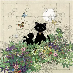 Carte puzzle Chatons Jardin Kiub Bug Art image-0