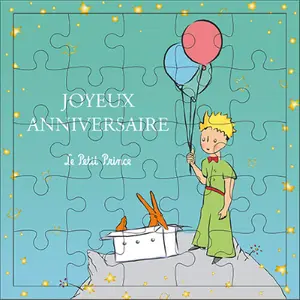 Square puzzle card Kiub Le Petit Prince Ballons image-0
