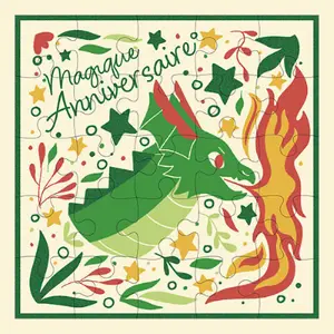 Square puzzle Kiub Fantastique Dragon image-0