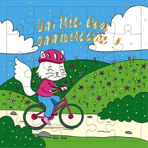 Square puzzle Kiub Aventure Cycliste image-0