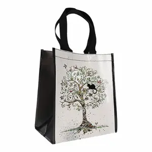 Einkaufstasche aus recyceltem Kunststoff Katze Lebensbaum Kiub Bug Art image-0