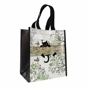 Sac cabas plastique recyclé Chaton Branche Kiub Bug Art image-0