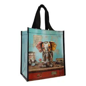 Gerecyclede plastic draagtas Kiub Scraps Elephant image-0