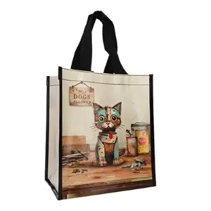 Einkaufstasche aus recyceltem Kunststoff Kiub Scraps Chat image-0