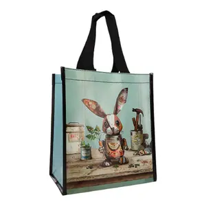 Einkaufstasche aus recyceltem Kunststoff Kiub Scraps Lapin image-0
