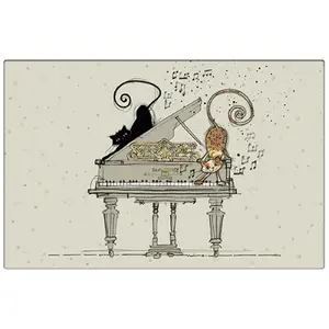 Tappetino Kiub Bug Art Chats Sur Piano image-0