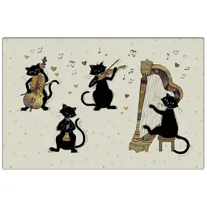 Plaats mat Kiub Bug Art Chats Musique Instruments image-0