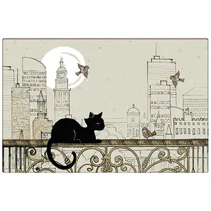 Place mat Kiub Bug Art Chat Skyline image-0