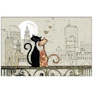 Tappetino Kiub Bug Art Chat Amoureux Skyline image-0
