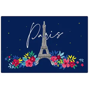 Tischset Kiub Paris En Fleurs Bleu image-0