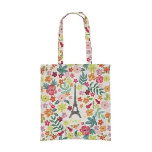 Bolso de lona Kiub Paris Je T'adore Fleurs image-0