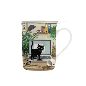 Mug tisanière droite avec boîte Chaton Ordi Kiub Bug Art image-0