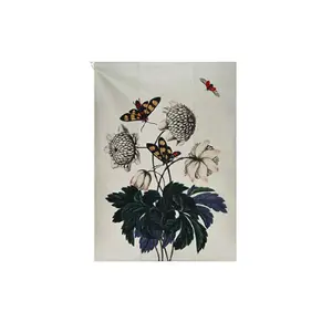 Theedoek encyclopedie Kiub Fleurs Papillons image-0