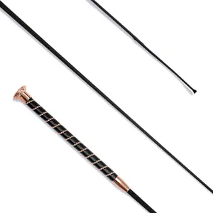 Zwart handvat dressuurzweep met kristallen spiraal KM Elite