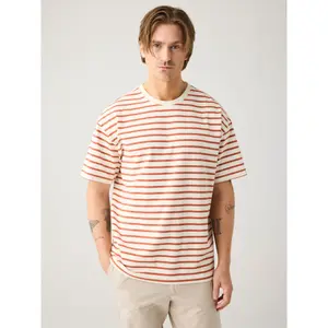 T-shirt KnowledgeCotton Apparel Loose Striped image-1