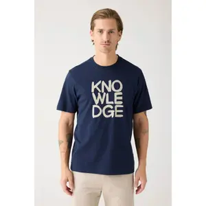 T-shirt z grubego bawełnianego materiału KnowledgeCotton Apparel Regular - GOTS/Vegan image-3