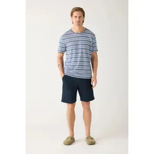 Camiseta de lino a rayas KnowledgeCotton Apparel Regular - GOTS/Vegan image-3