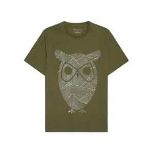 Printed T-shirt KnowledgeCotton Apparel Regular Single Jersey Mountain Owl - GOTS/Vegan image-0