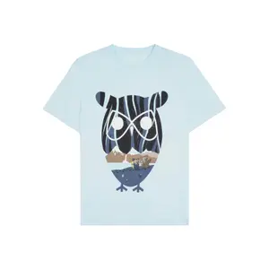 Nyomtatott póló KnowledgeCotton Apparel Regular Single Jersey seagrass owl - GOTS/Vegan image-0