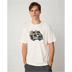 Printed Cotton T-shirt KnowledgeCotton Apparel image-1