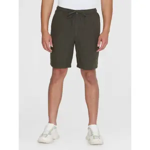 Linen Check Shorts KnowledgeCotton Apparel Fig image-1