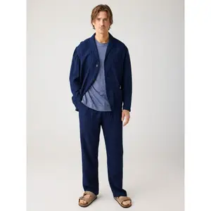 Dobby Wide Leg Trousers KnowledgeCotton Apparel Fig image-1