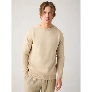 Rundhals-Pullover aus einfarbiger Maschenware KnowledgeCotton Apparel image-1