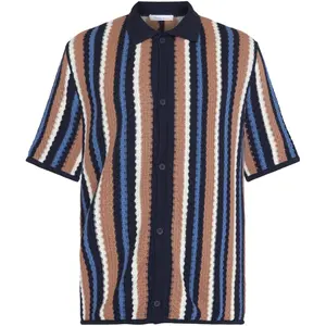 Shirt KnowledgeCotton Apparel Loose Striped Knitted GOTS/Vegan image-0