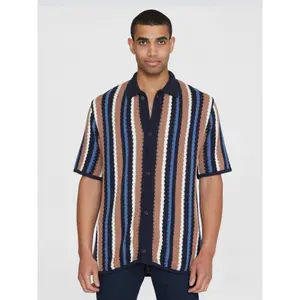 Shirt KnowledgeCotton Apparel Loose Striped Knitted GOTS/Vegan image-1