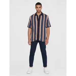 Shirt KnowledgeCotton Apparel Loose Striped Knitted GOTS/Vegan image-3