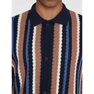 Shirt KnowledgeCotton Apparel Loose Striped Knitted GOTS/Vegan image-4