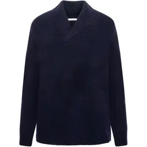 Wool Shawl Neck Jumper KnowledgeCotton Apparel image-0
