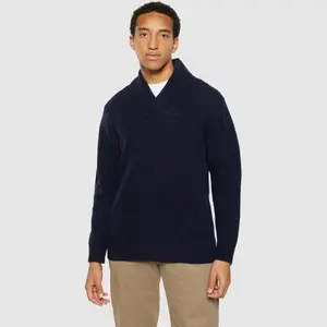Wool Shawl Neck Jumper KnowledgeCotton Apparel image-1