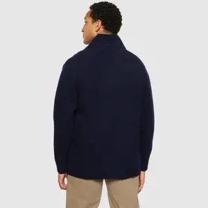 Wool Shawl Neck Jumper KnowledgeCotton Apparel image-3