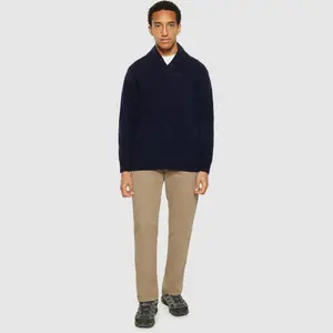 Wool Shawl Neck Jumper KnowledgeCotton Apparel image-2