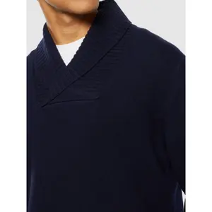 Wool Shawl Neck Jumper KnowledgeCotton Apparel image-4