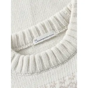 Rundhalsad tröja i ull från lamm KnowledgeCotton Apparel RWS image-2