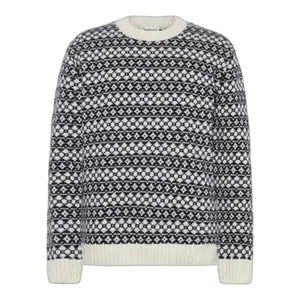 Rundhalsad tröja i ull från lamm KnowledgeCotton Apparel RWS image-0