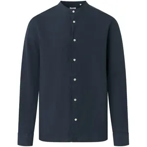 Linen Mock Neck Shirt KnowledgeCotton Apparel Gots Vegan image-0