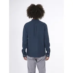 Linen Mock Neck Shirt KnowledgeCotton Apparel Gots Vegan image-4
