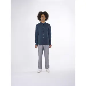 Linen Mock Neck Shirt KnowledgeCotton Apparel Gots Vegan image-2