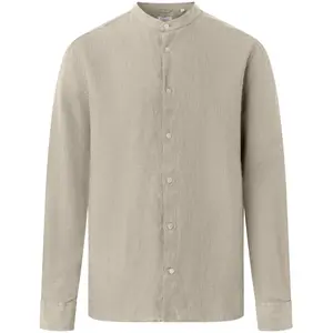 Linen Mock Neck Shirt KnowledgeCotton Apparel Gots Vegan image-0