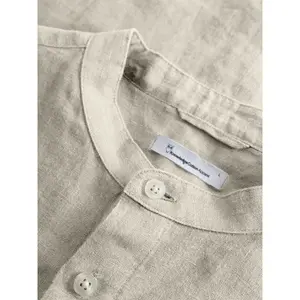 Linen Mock Neck Shirt KnowledgeCotton Apparel Gots Vegan image-4