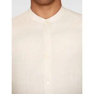 Πουκάμισο με ψηλό γιακά από λινό KnowledgeCotton Apparel Gots Vegan image-4