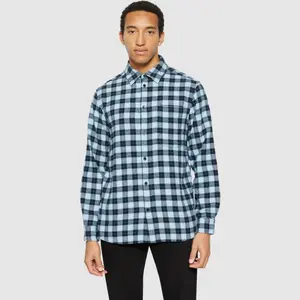 Long sleeve plaid shirt KnowledgeCotton Apparel Loose GOTS/Vegan image-1