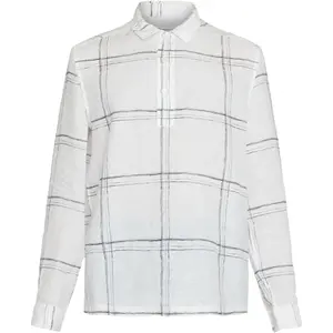 Long sleeve shirt KnowledgeCotton Apparel Loose linen printed image-0