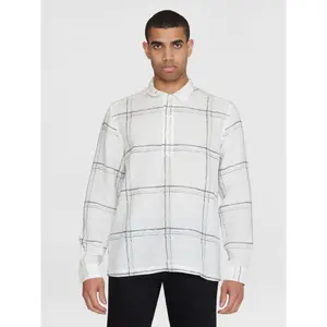 Long sleeve shirt KnowledgeCotton Apparel Loose linen printed image-1