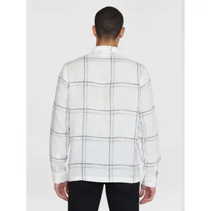 Long sleeve shirt KnowledgeCotton Apparel Loose linen printed image-2