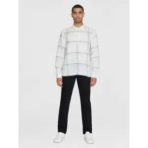 Long sleeve shirt KnowledgeCotton Apparel Loose linen printed image-3